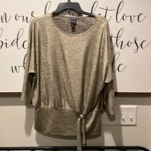 Clara Sun Woo shimmer gold and black top